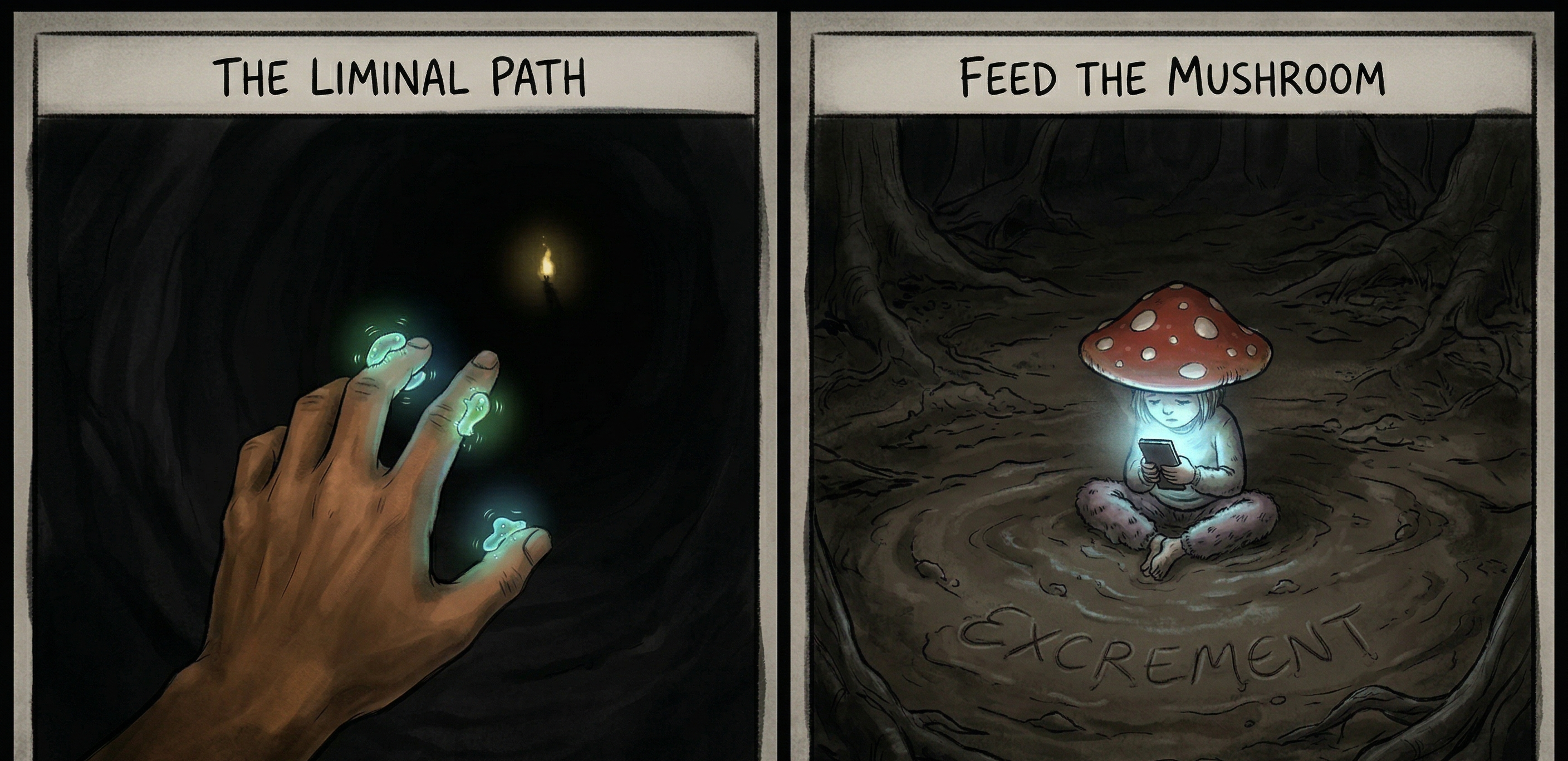 Liminal path or feed the mushroom.